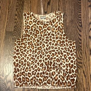 JCrew Leopard Print Cashmere Shell Sweater
